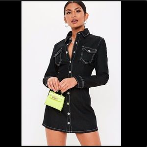 Missguided denim button through dress
